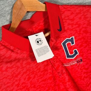 Nike Cleveland Guardians Polo Mens Large Red Dri-FIT MLB Baseball Camo NEW NWT